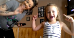 Mother and daughter dancing