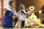 toddler steals baby Jesus