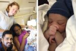 mum gives birth mid-flight