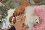 NICU wedding tiny flowergirl