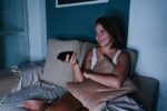 Woman watching films