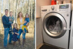 child trapped in washing machine