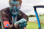 baby shark challenge blue face woman