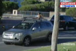 child riding on roof of car