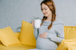 pregnant woman drinking tea