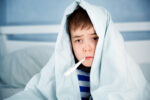 boy with fever, sick child