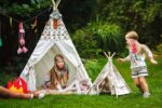 school holiday activites, camping, teepee, play