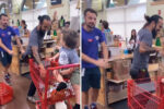 toddler tantrum checkout staff dance