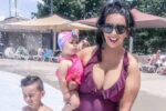 sandra ballard postpartum body at the pool
