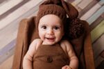 cute little baby in brown