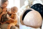Photo showing mother and baby with reusable nursing pads