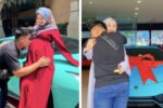 pregnant wife gifts husband with lamborghini
