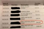 patient charged 55 dollars for crying at doctor