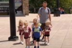 dad uses toddler leash