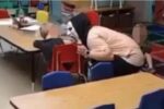childcare worker caught terrorising children with halloween face mask