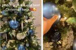 Christmas ornament hack - balloon baubles