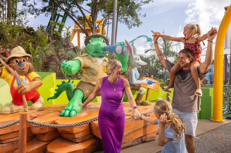 Family having fun and adventure at Dreamworld