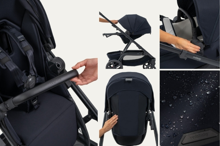 Redsbaby Nuvo2 Pram features with 48 configurations