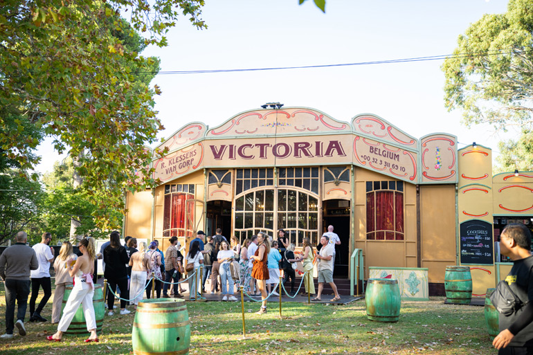 The gorgeous Spiegeltent in the Garden of Unearthly Delights