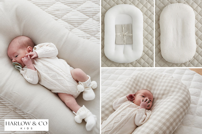2026 new baby checklist harlow & co linen baby lounger