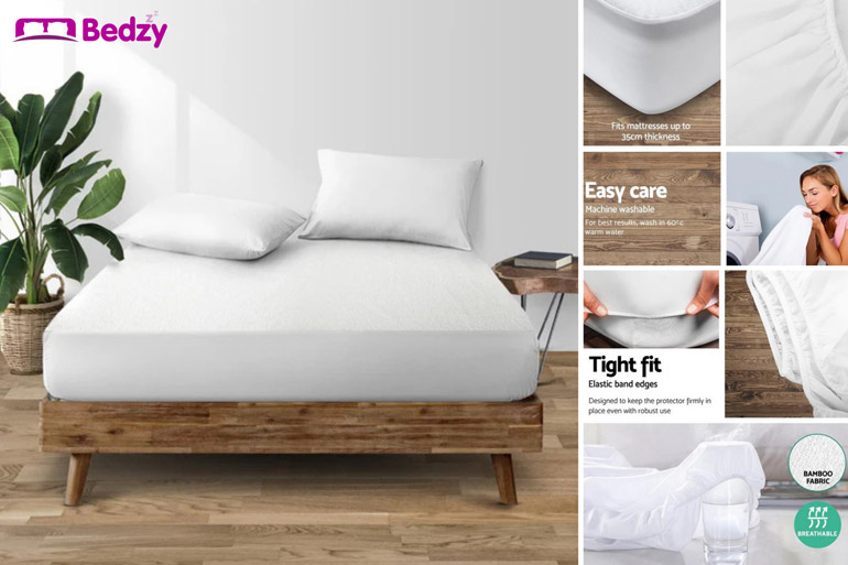 Bedzy Waterproof Bamboo Mattress Protector