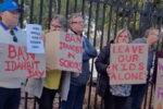 Parents protesting at IDAHOBIT day at Reynella East College