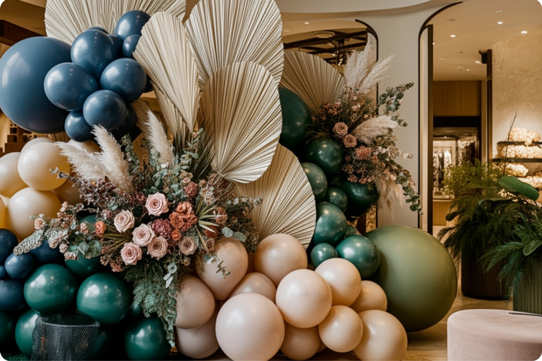 Spotlight birthday party ideas - balloon garland