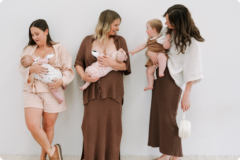 We Asked Mums to Vote for the Best Breast Pump in Australia. They Chose the Mumilk Ella. Again. 6 Women breastfeeding and pumping simultaneously
