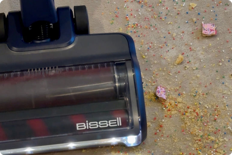 BISSELL PowerClean DualBrush Review: Two Mums Share the Honest Truth - Dogs, Kids & All 4 Bissell PowerClean DualBrush review - powerhead with crumbs
