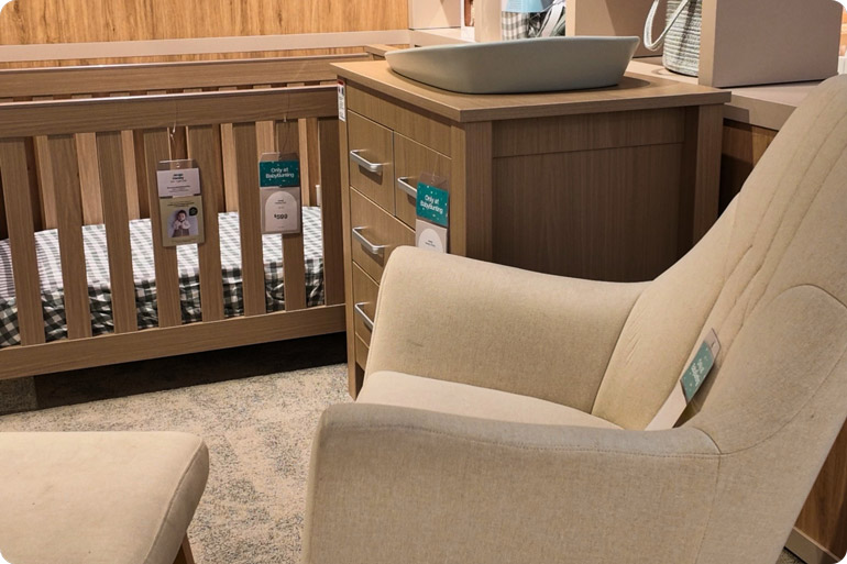 The Jengo nursery range at Baby Bunting. 