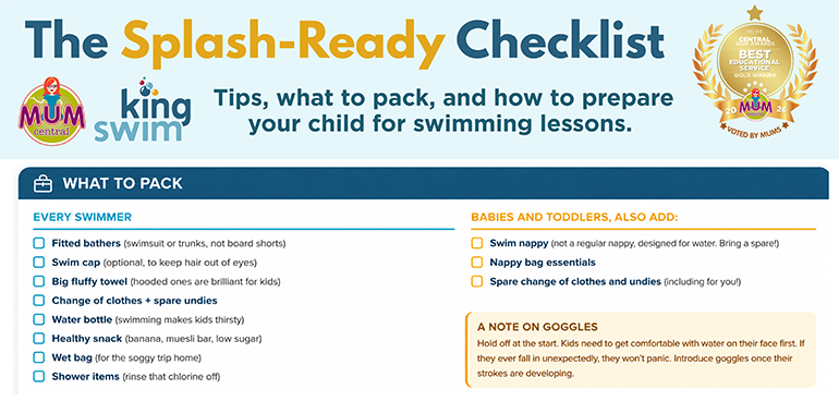 Kingswim Splash Ready Checklist