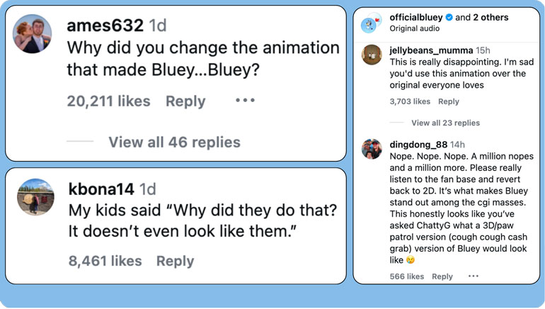 Bluey Movie Social Media Backlash Comments
