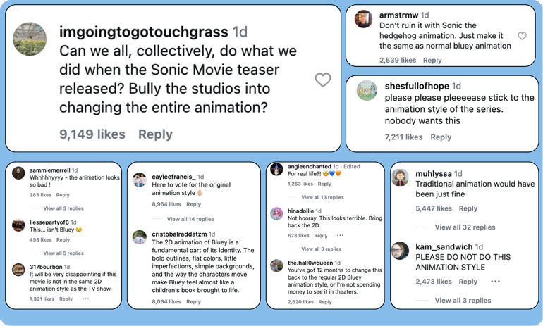 Bluey Movie Social Media Backlash Comments