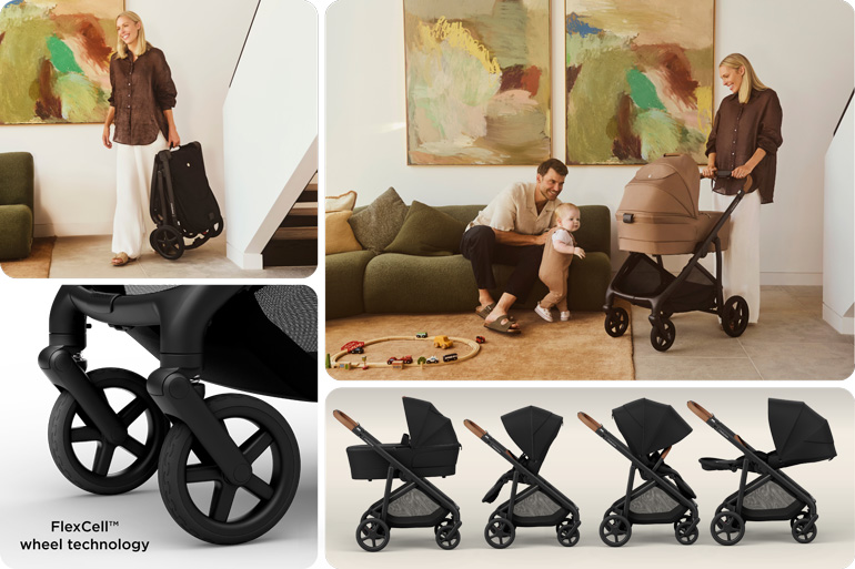 Babybee ALTO Premium Single Pram with FlexCell Wheel Technology
