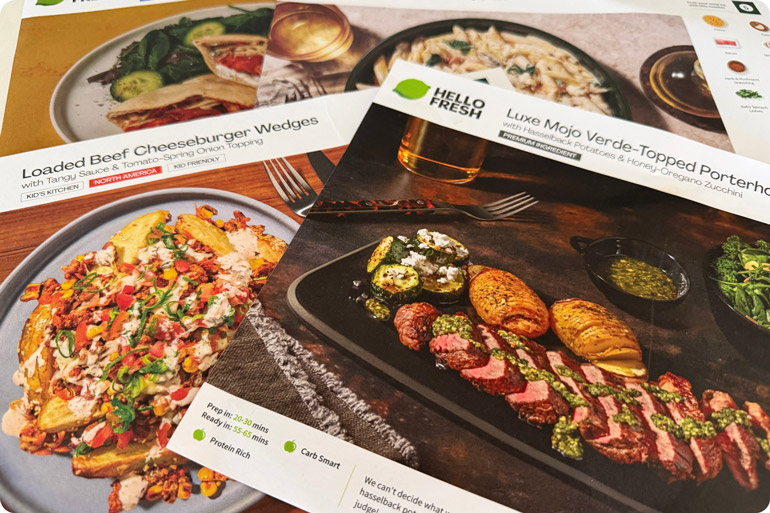 HelloFresh recipe cards