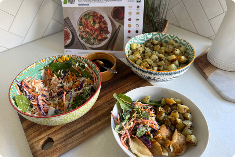 Three dishes with HelloFresh