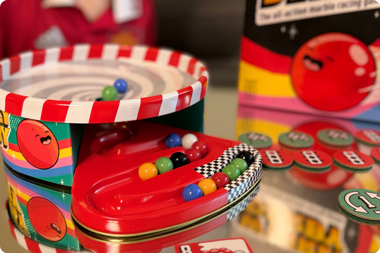 Meet Whirly Derby: 20 Minutes, 5 Marbles, 1 Winner: Why It's Our New Game Night Obsession 1 Whirly Derby Board Game Speedway Winners
