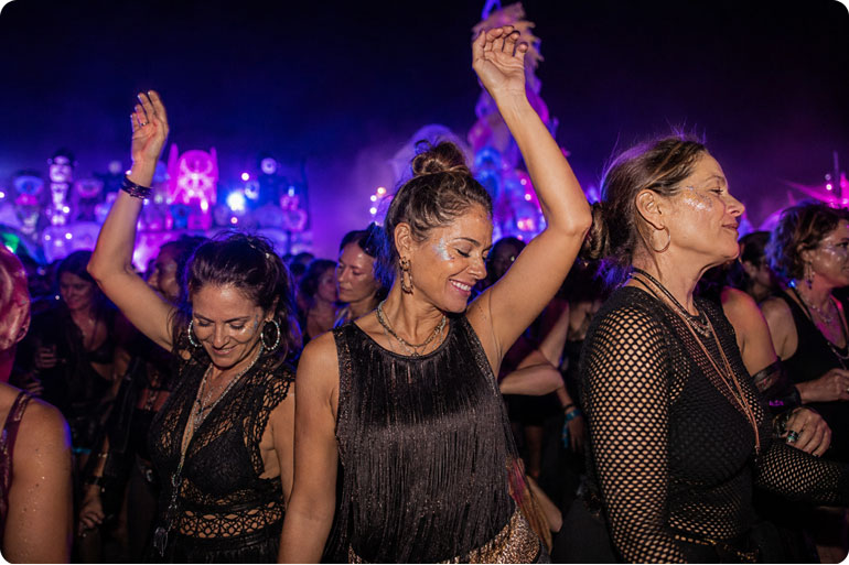 Women Returning to the Dance Floor in our 40s & 50s, We’re Back and We’re Not Apologising Women returning to the dance floor at a rave in their 40s and 50s