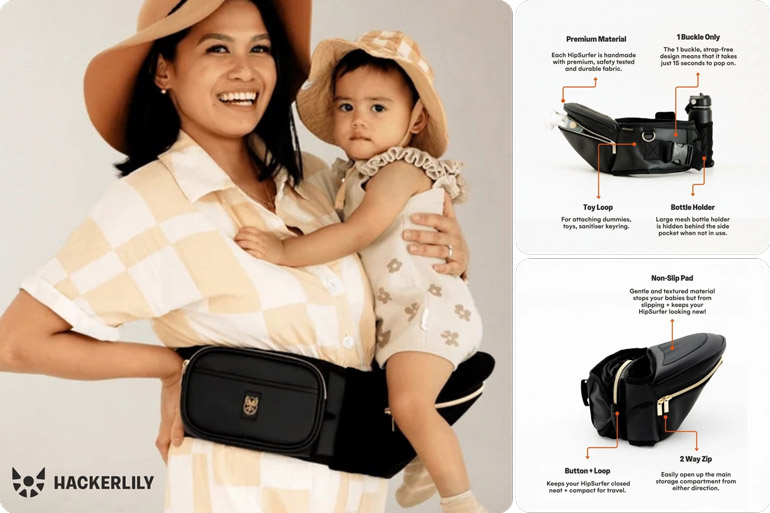 The Best Baby Carriers for Australian Parents, from Tiny Newborns to Tired Toddlers 13 Hackerlily HipSurfer Hip Carrier