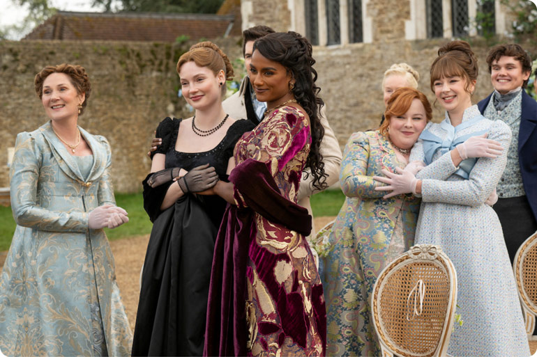 Lady Violet with the ladies of Bridgerton