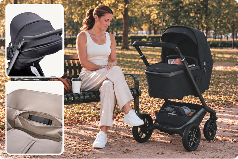 Maxi-Cosi Fame+ Stroller and Bassinet features
