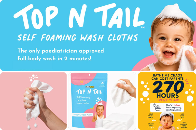 Need a Quick Wash? Busy Parents, Meet Top N Tail Self-Foaming Wash Cloths 3 Top N Tail Self Foaming Wash Cloths