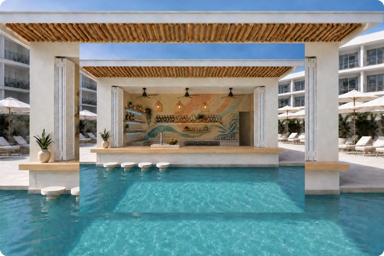 Oh Shun Blu Adults only pool and bar