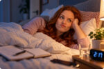 woman laying awake at night tell me you have adhd